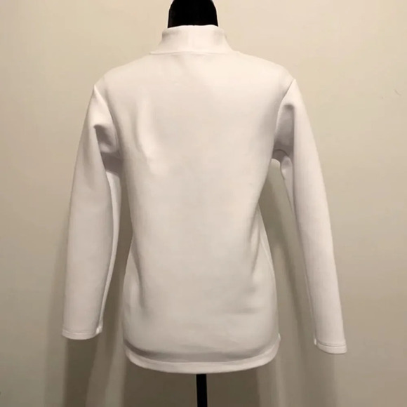 DKNY Logo Mockneck Sweatshirt in White - Picture 3 of 10